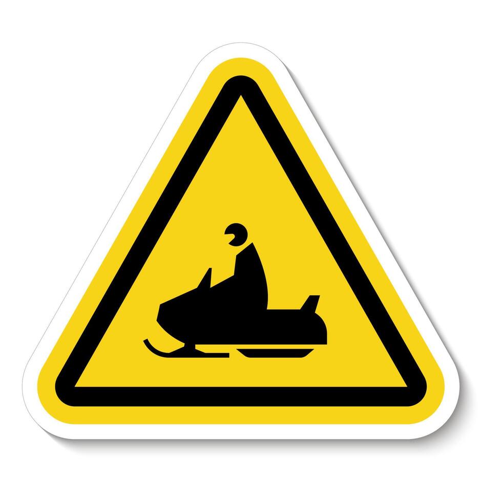 Snowmobile Crossing Sign On White Background vector