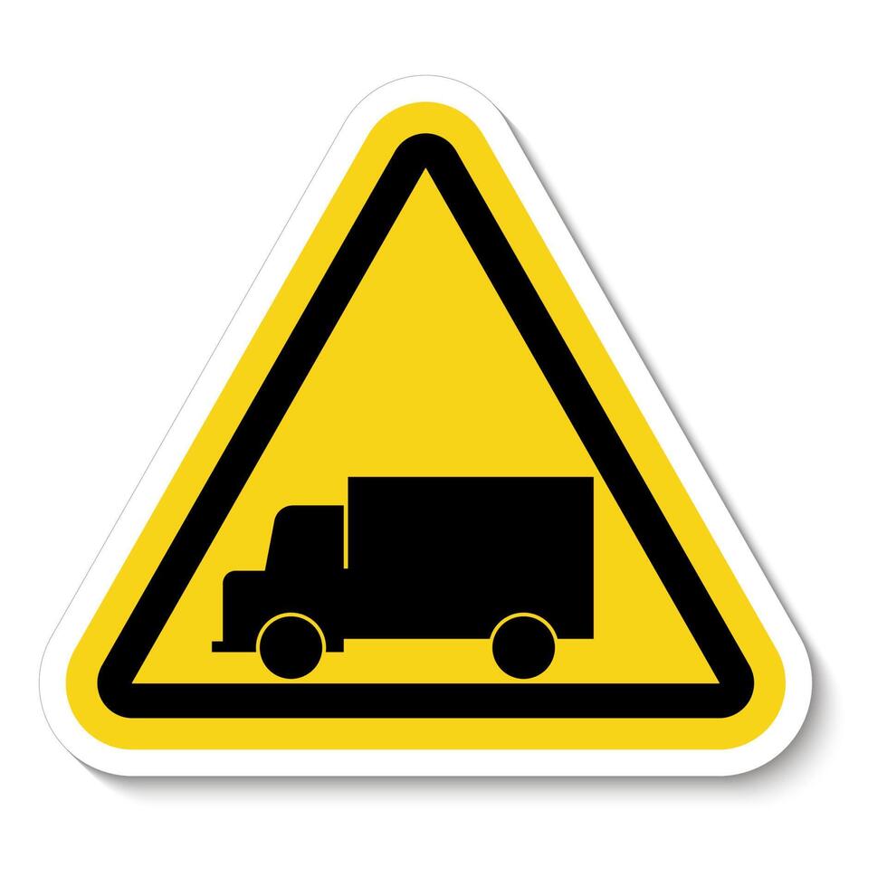 Truck Crossing Sign On White Background vector