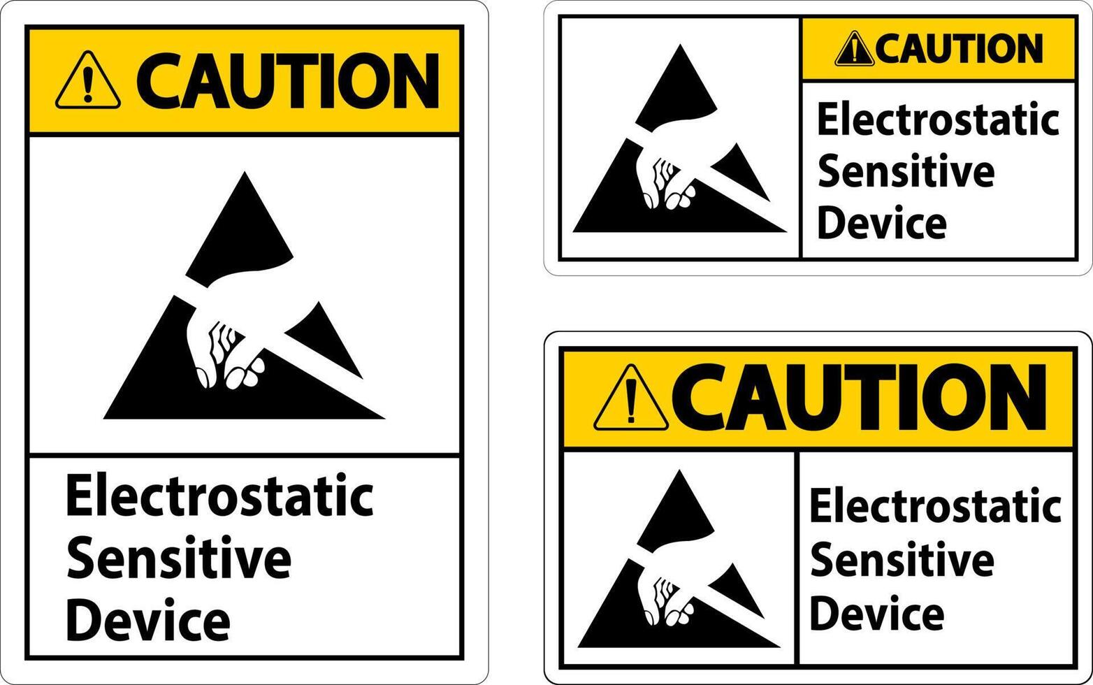 Caution Electrostatic Sensitive Device Sign On White Background vector