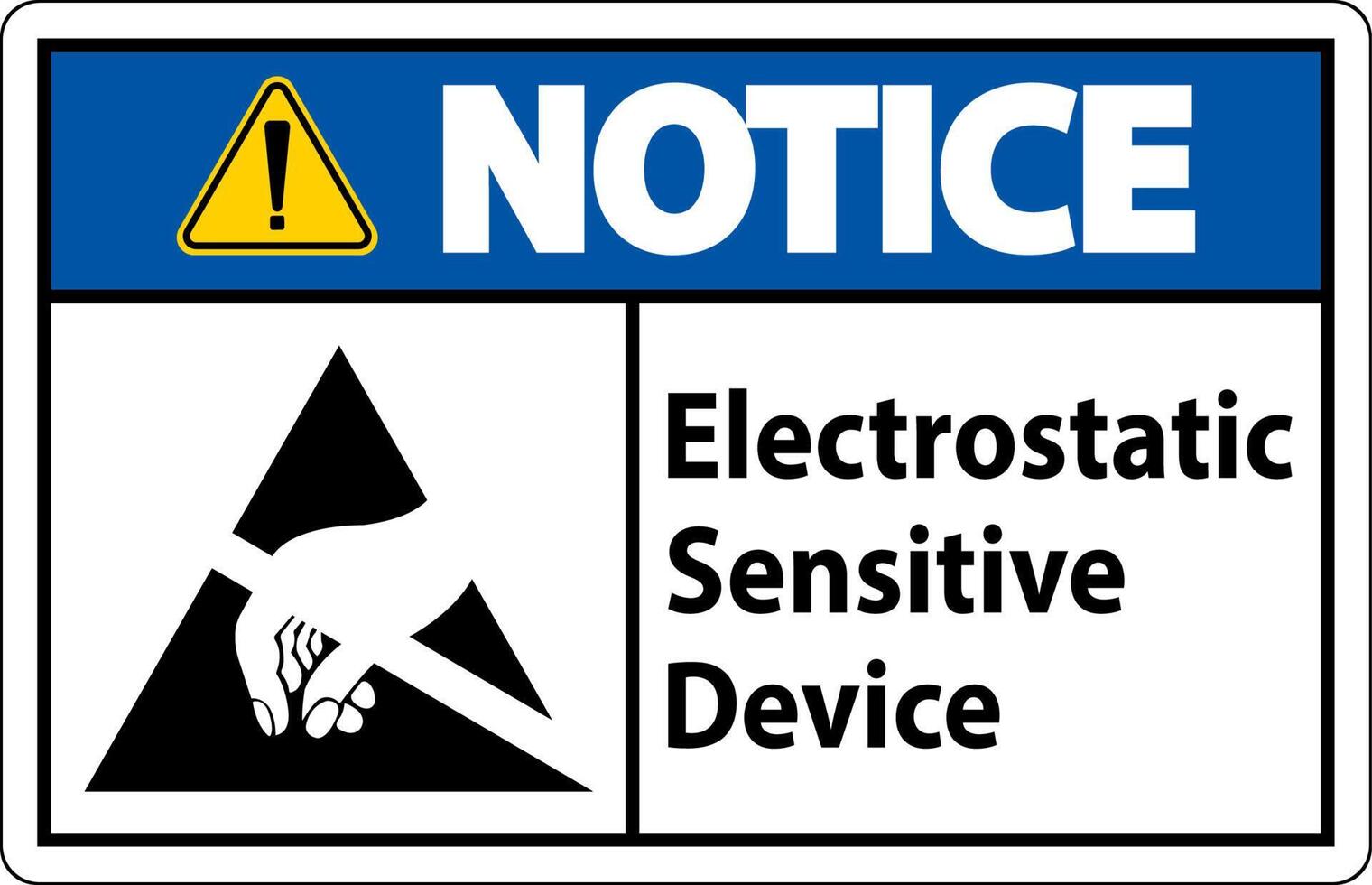 Notice Electrostatic Sensitive Device Sign On White Background vector