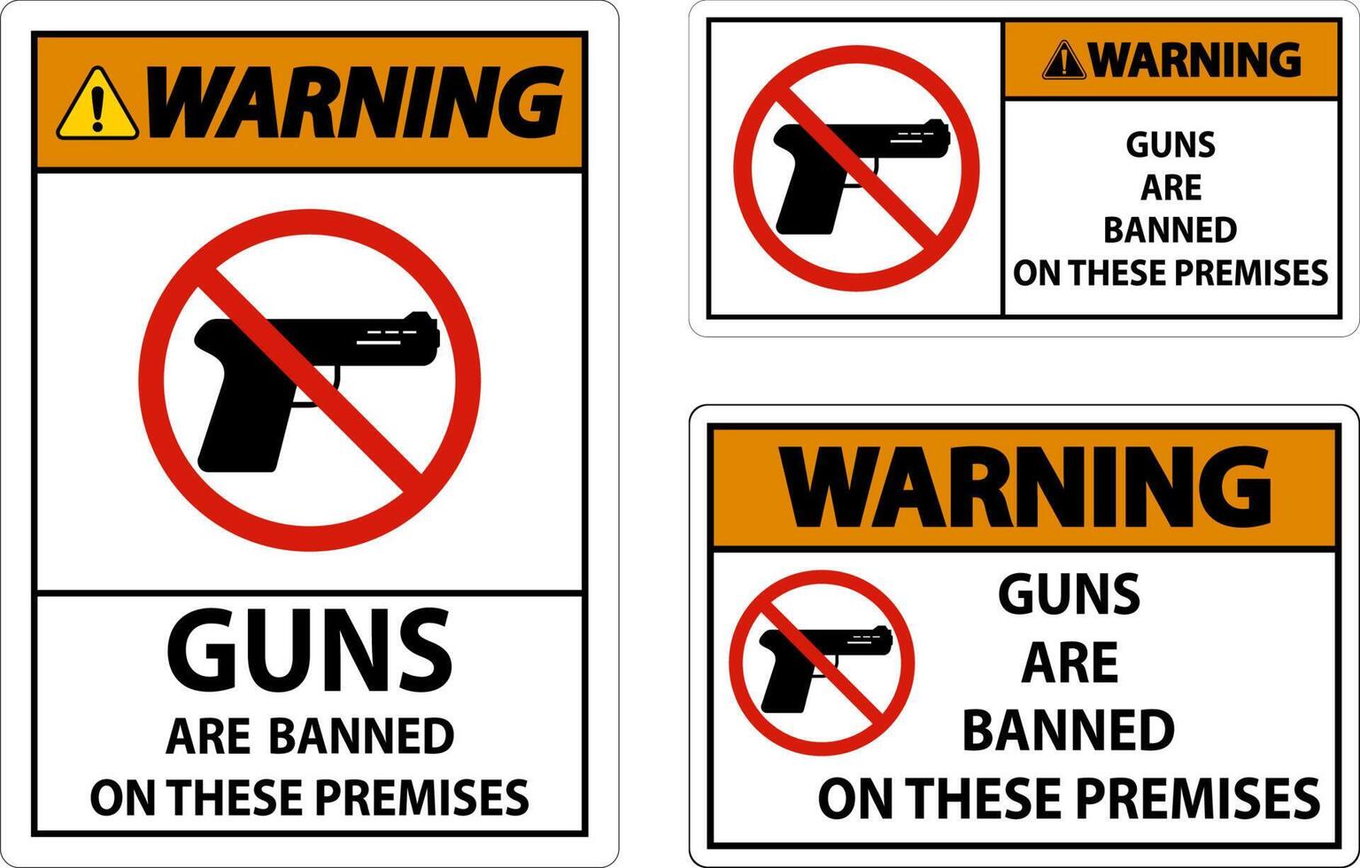 Warning Prohibition sign guns, No guns sign On White Background vector