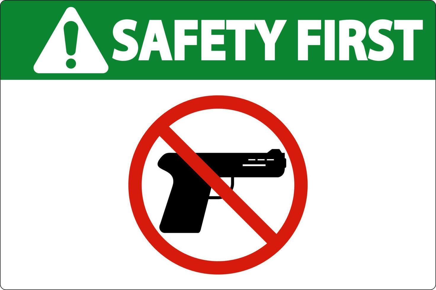 Security Safety First Sign On White Background vector