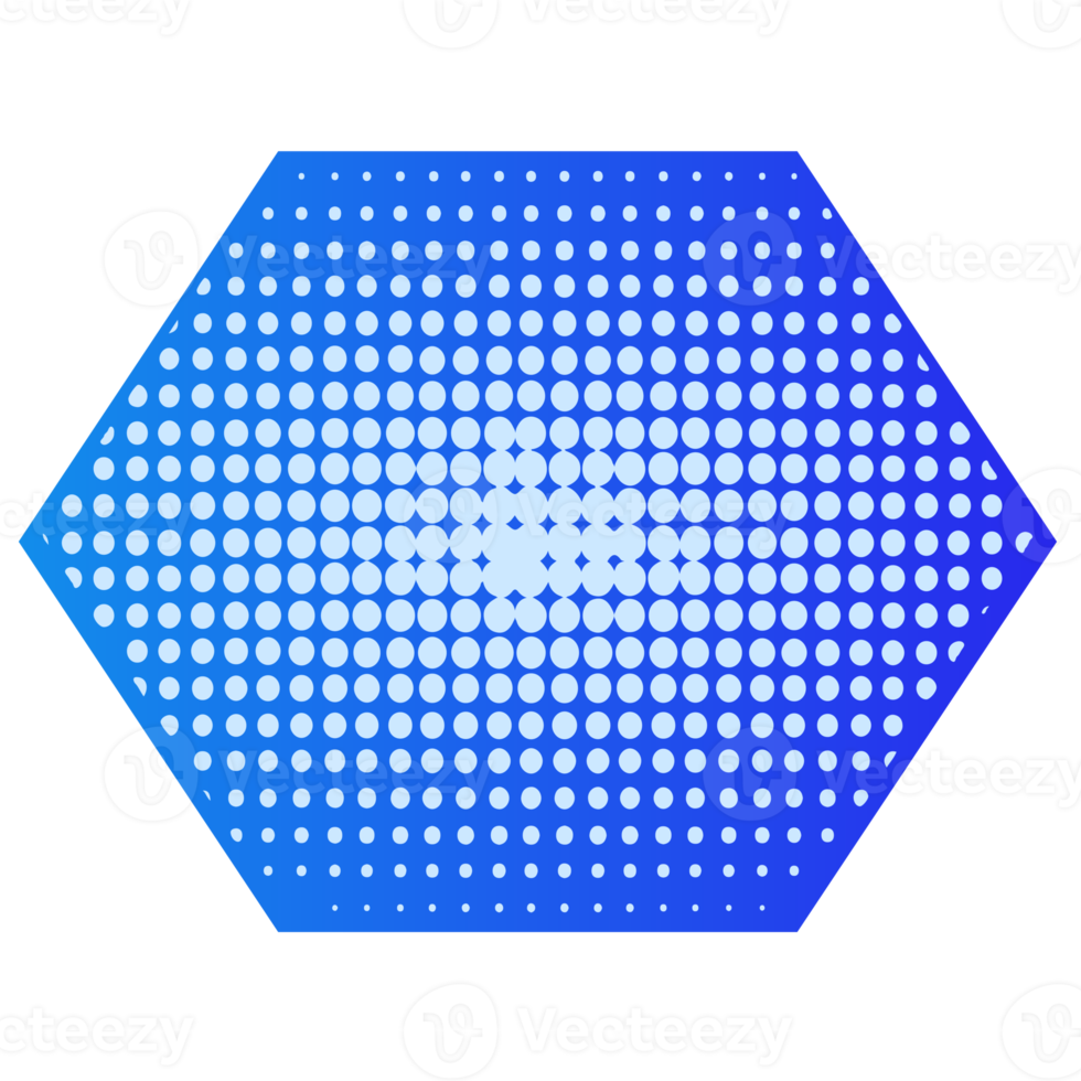 Colorful halftone geometric shape png