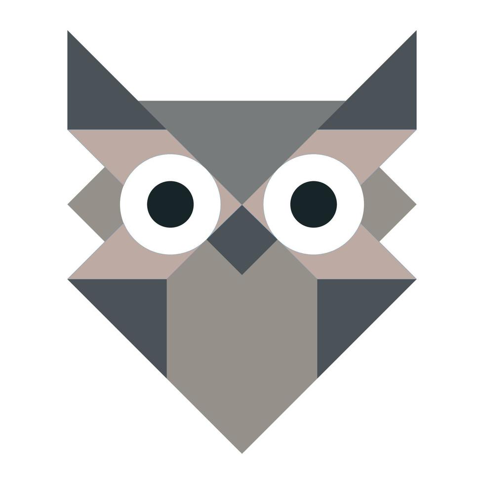 Minimal Geometric Shapes Owl Logo Icon vector