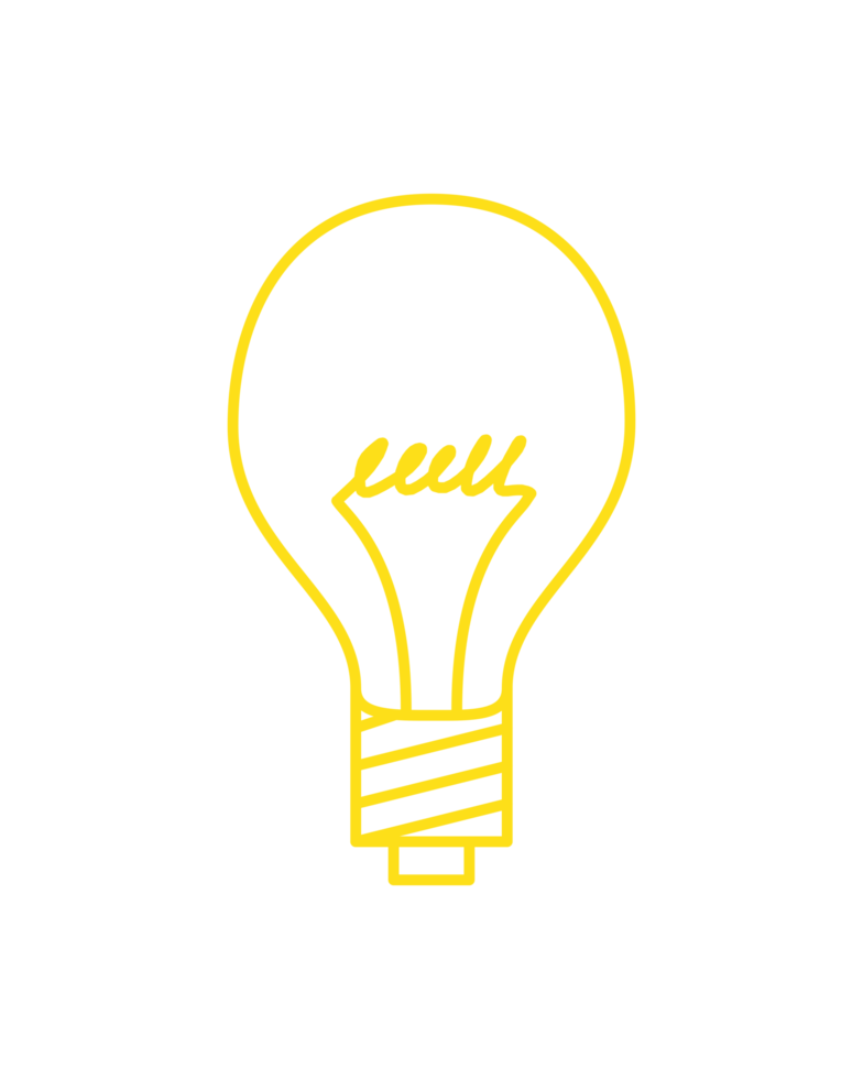 Yellow Lightbulb Outline Drawing Icon png