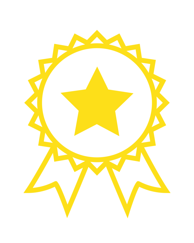 gul stjärna bricka tilldela symbol ikon png