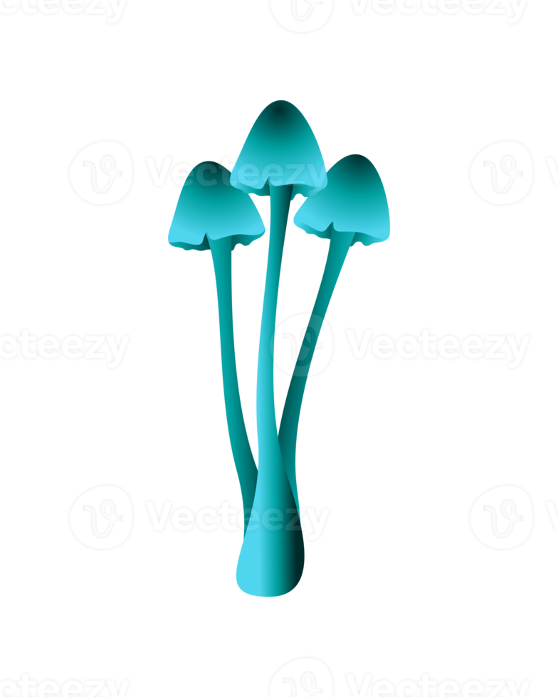 Blue Triple Mushroom Illustration png