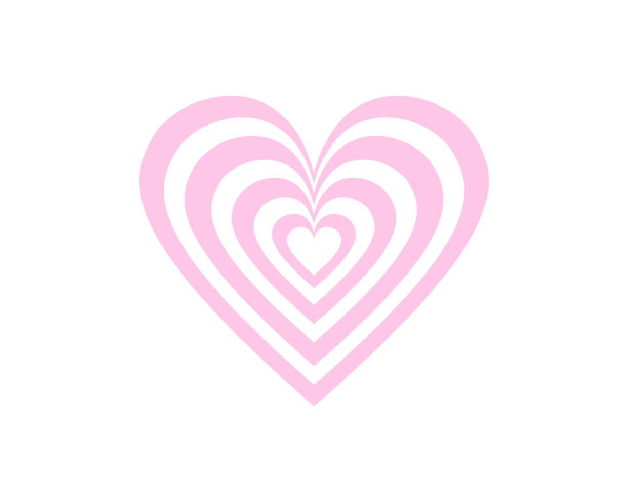 dessin de coeur rose et blanc en couches png