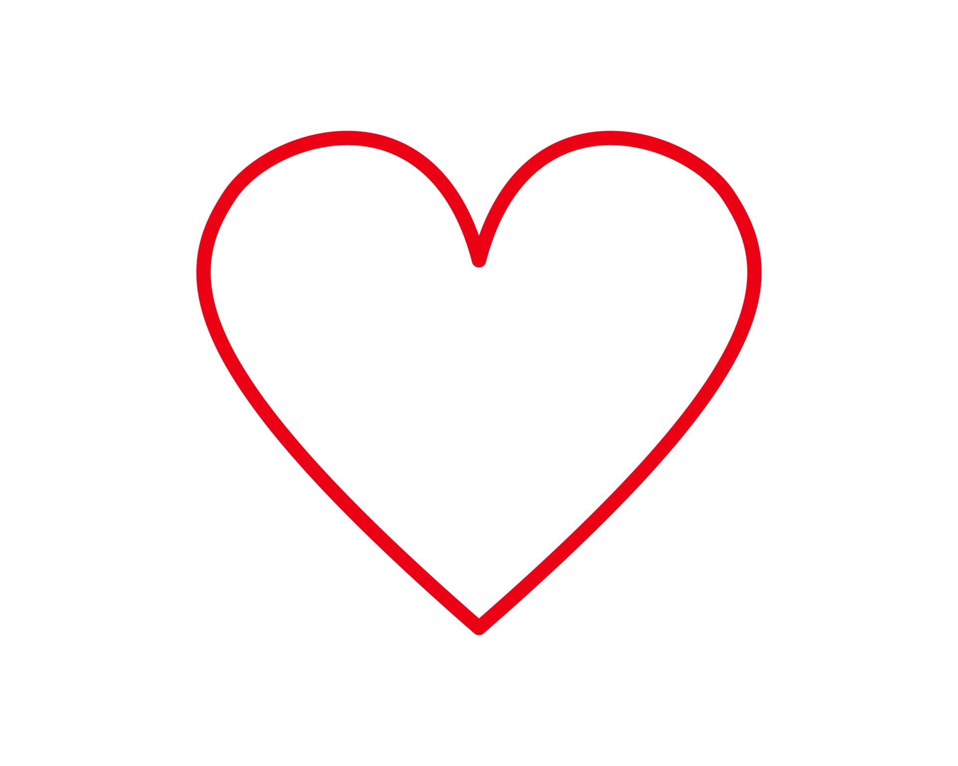 Dibujo De Contorno De Corazón Rojo Simple 16349283 Png