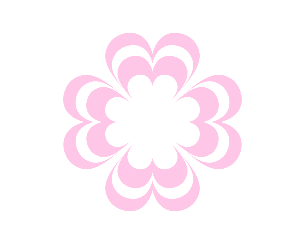 Pink and White Heart and Clover Pattern Drawing png