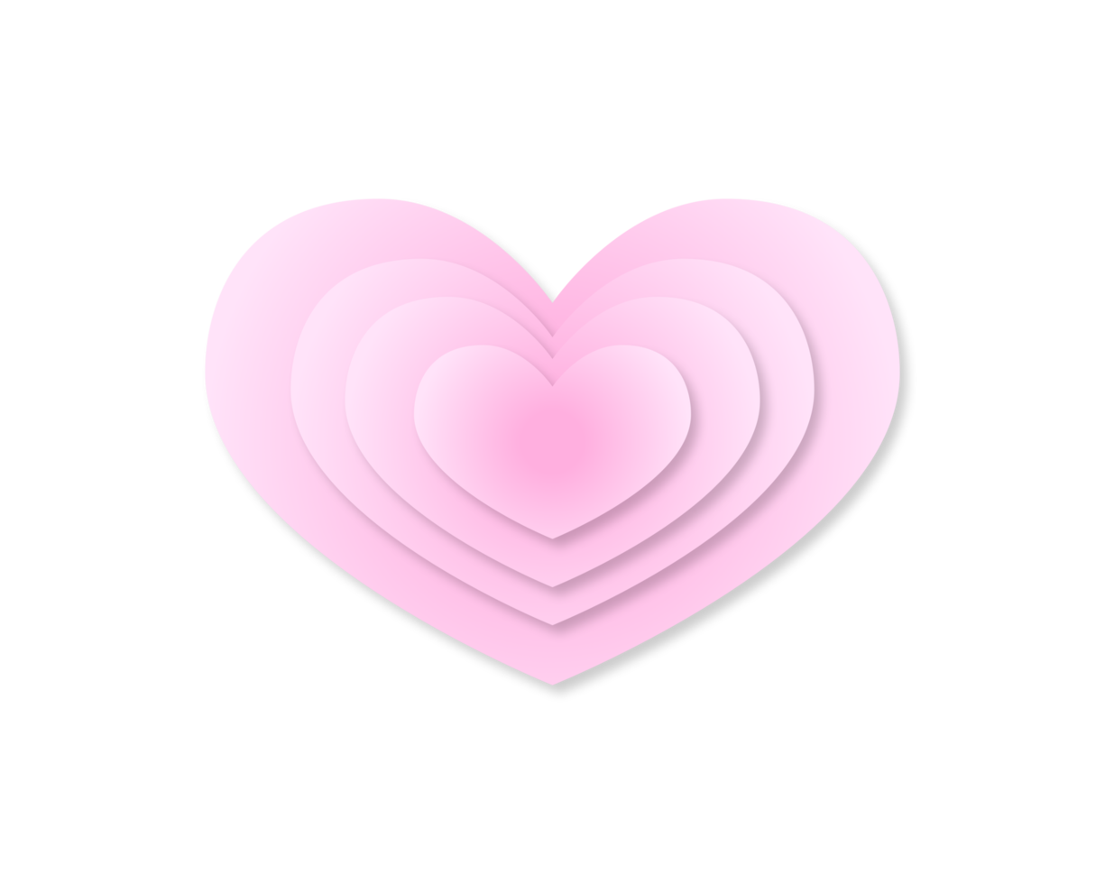 Multiple Pink Hearts Illustration with Shadows 16349290 PNG