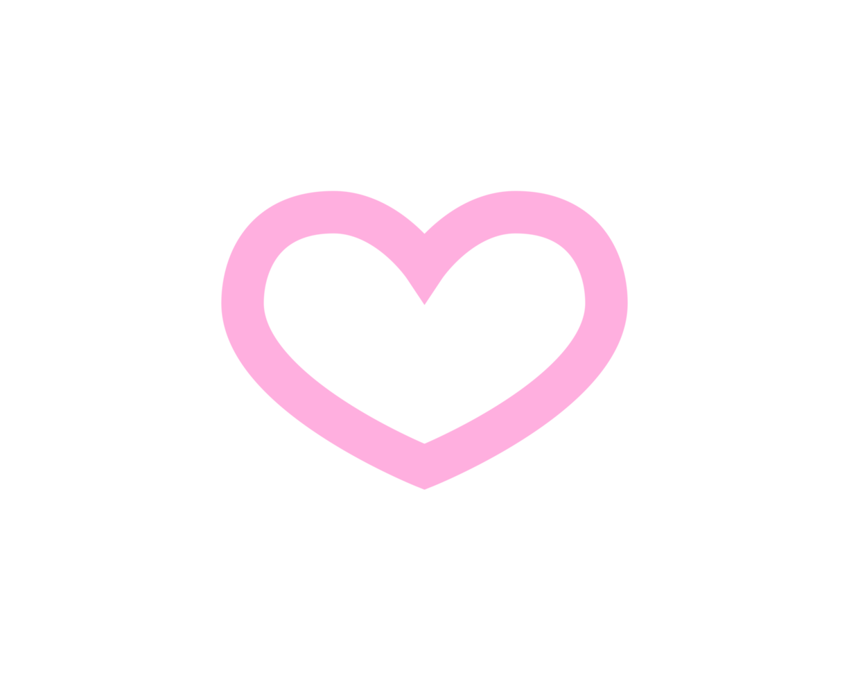 Simple Cute Pink Heart Thick Outline Drawing png