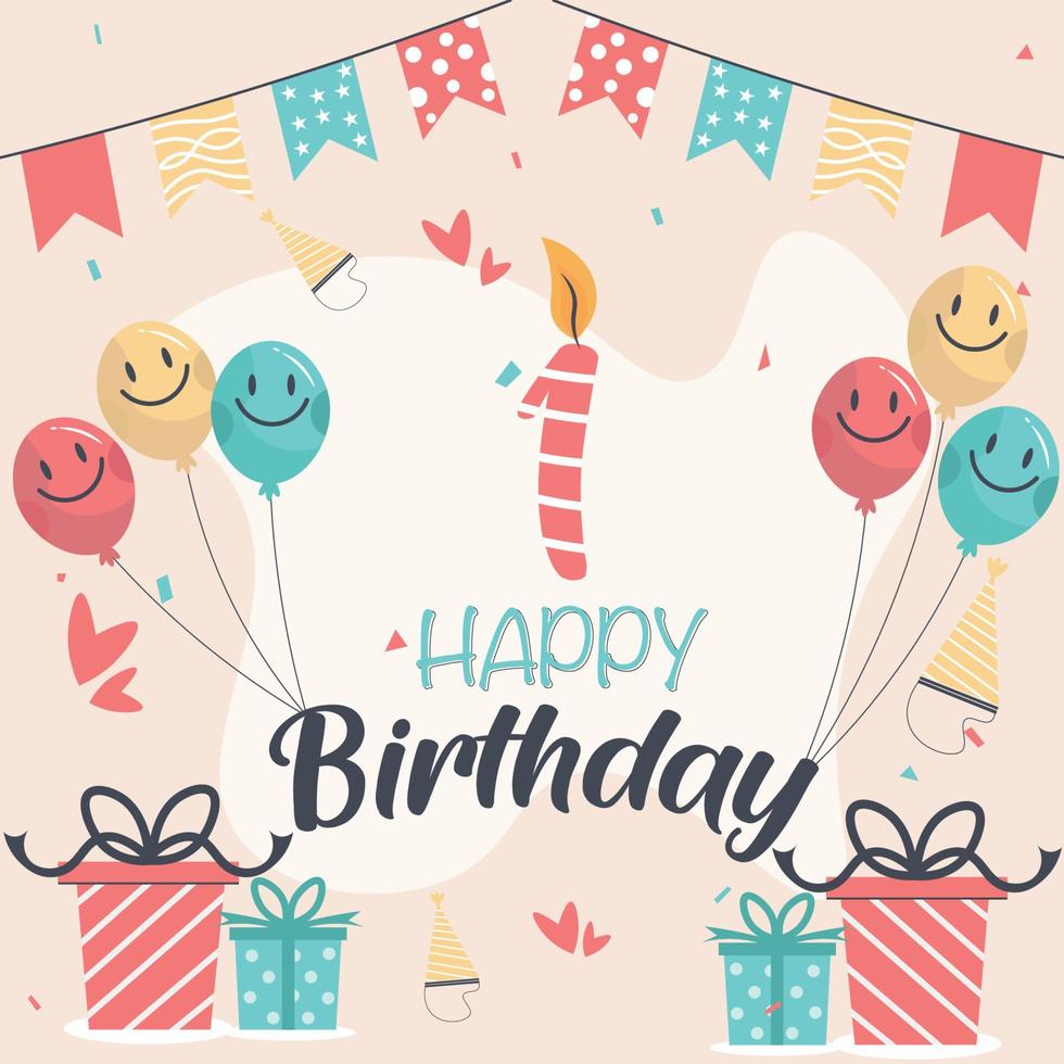 th happy birthday vector design for greeting cards and poster with balloon and gift box design.