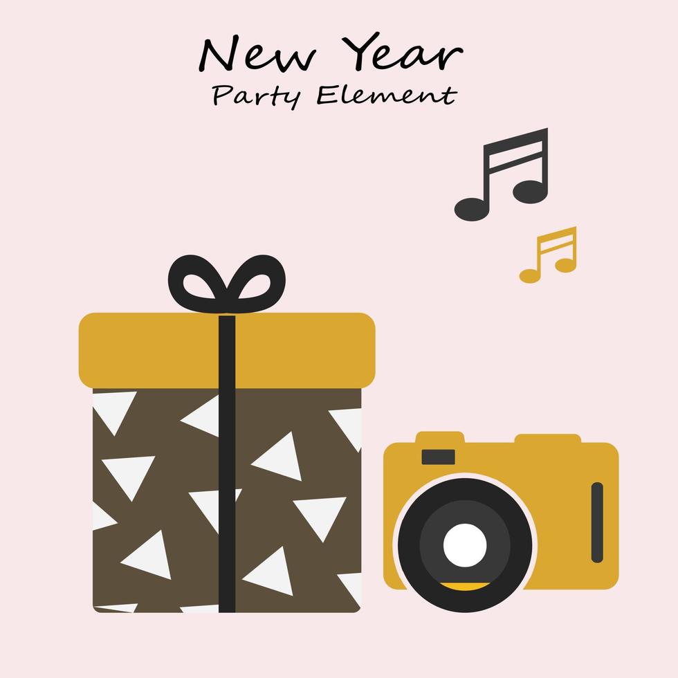 New Year Party Collections Icon. Hand drawn New Year Icon Set. New Year party celebration. New year stickers. Vector icon.