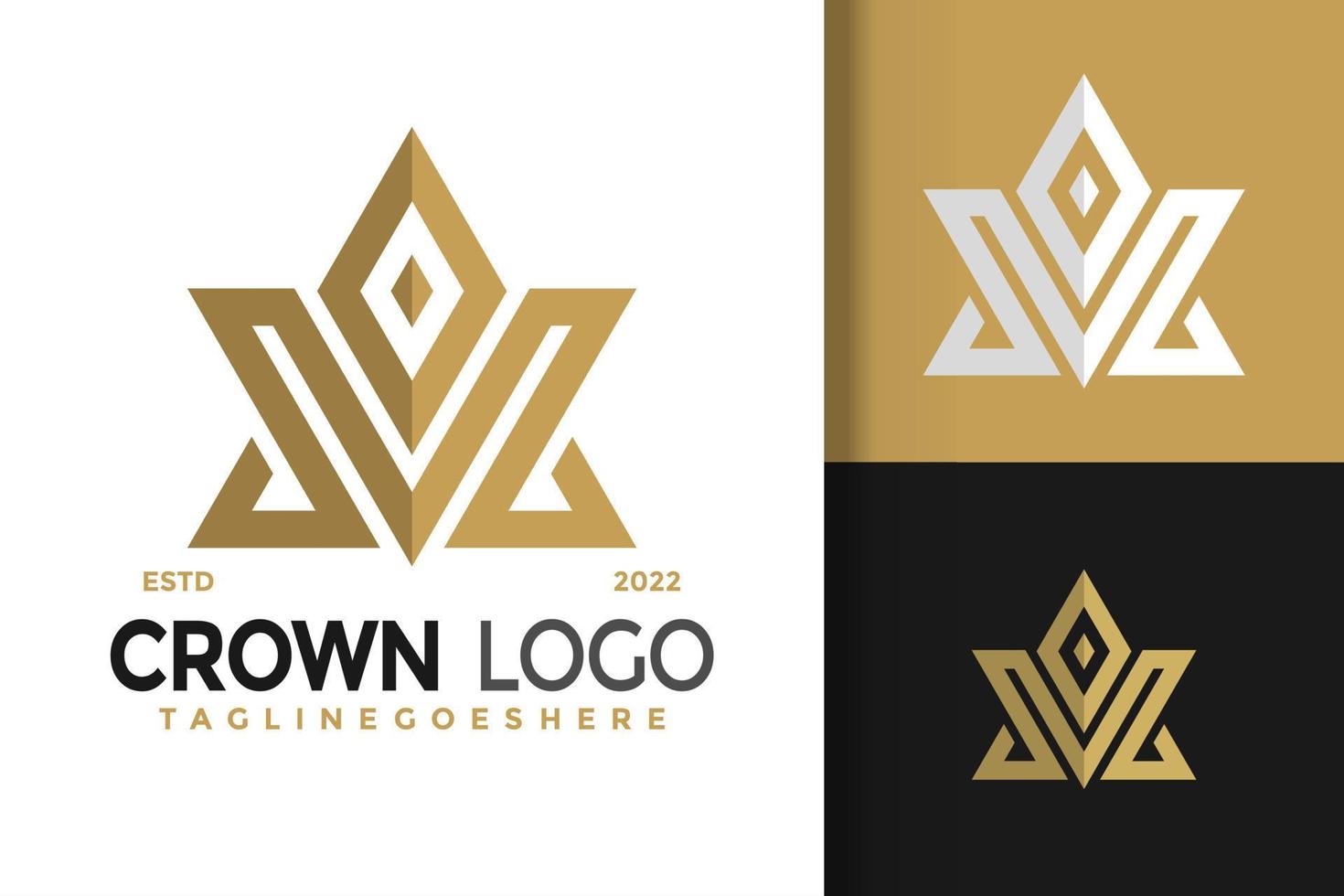 Crown Letter M Elegant Logo Design Vector Illustration Template