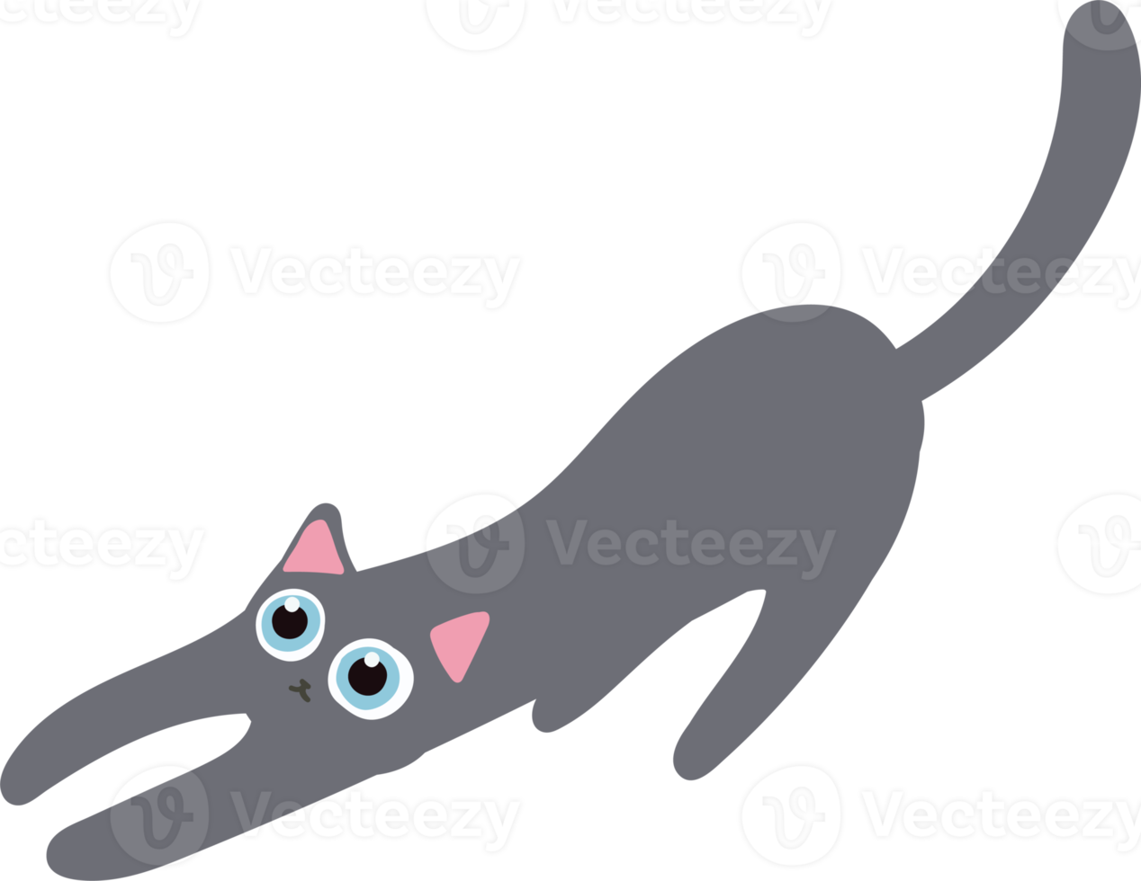 gray hair cat handraw cute cat png