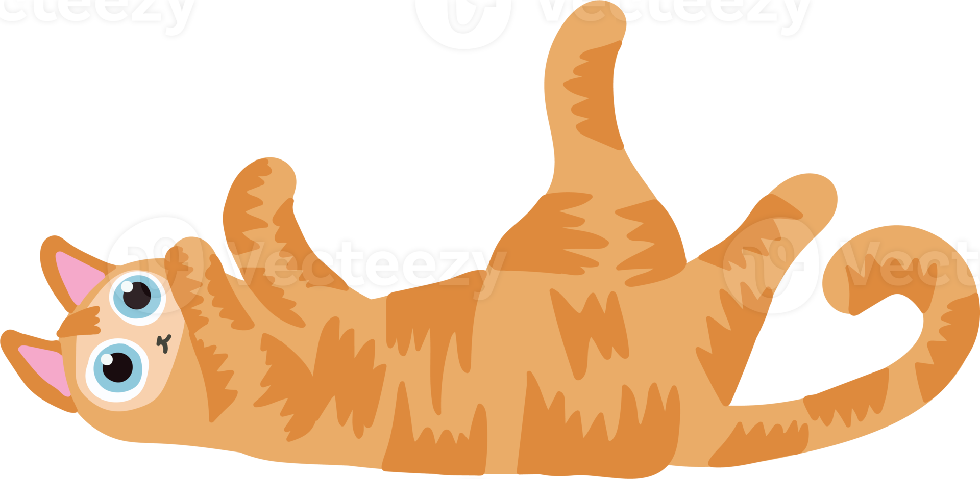 orange hair cat handraw cute cat laying on the floor png 16349759 PNG