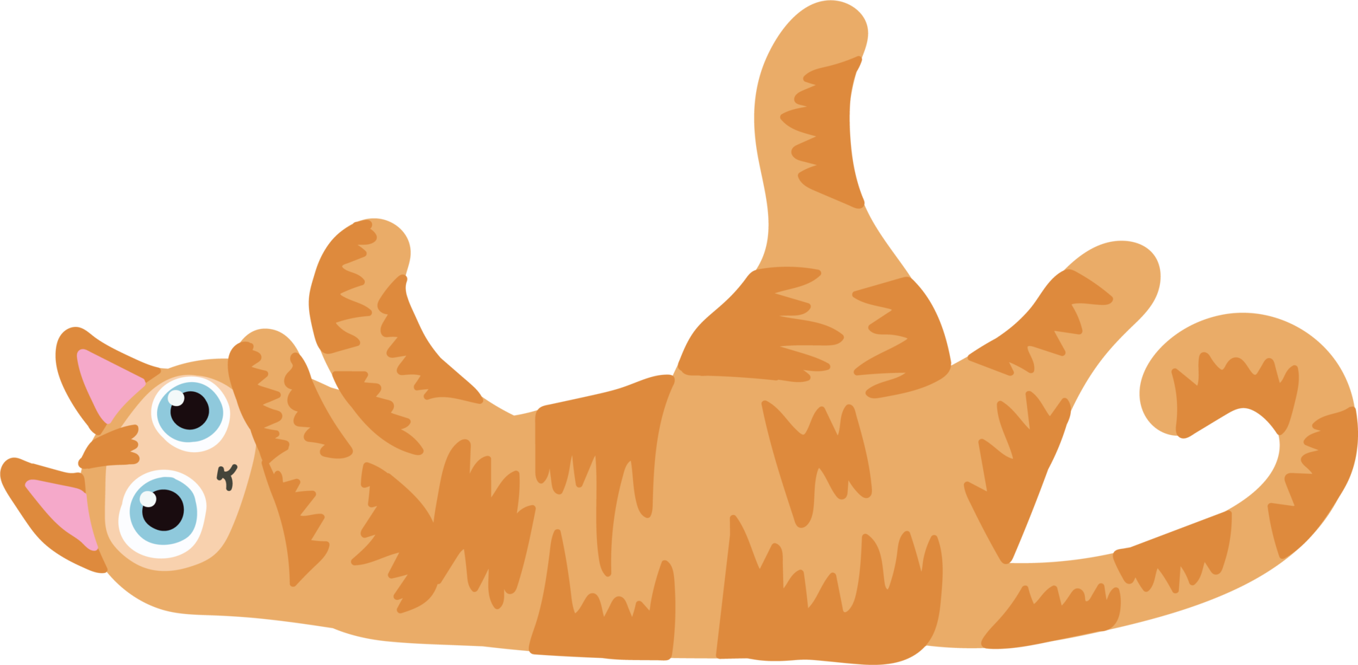 orange hair cat handraw cute cat laying on the floor png 16349759 PNG