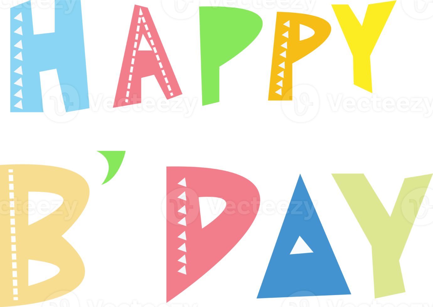 schattig verjaardag tekst typografie png