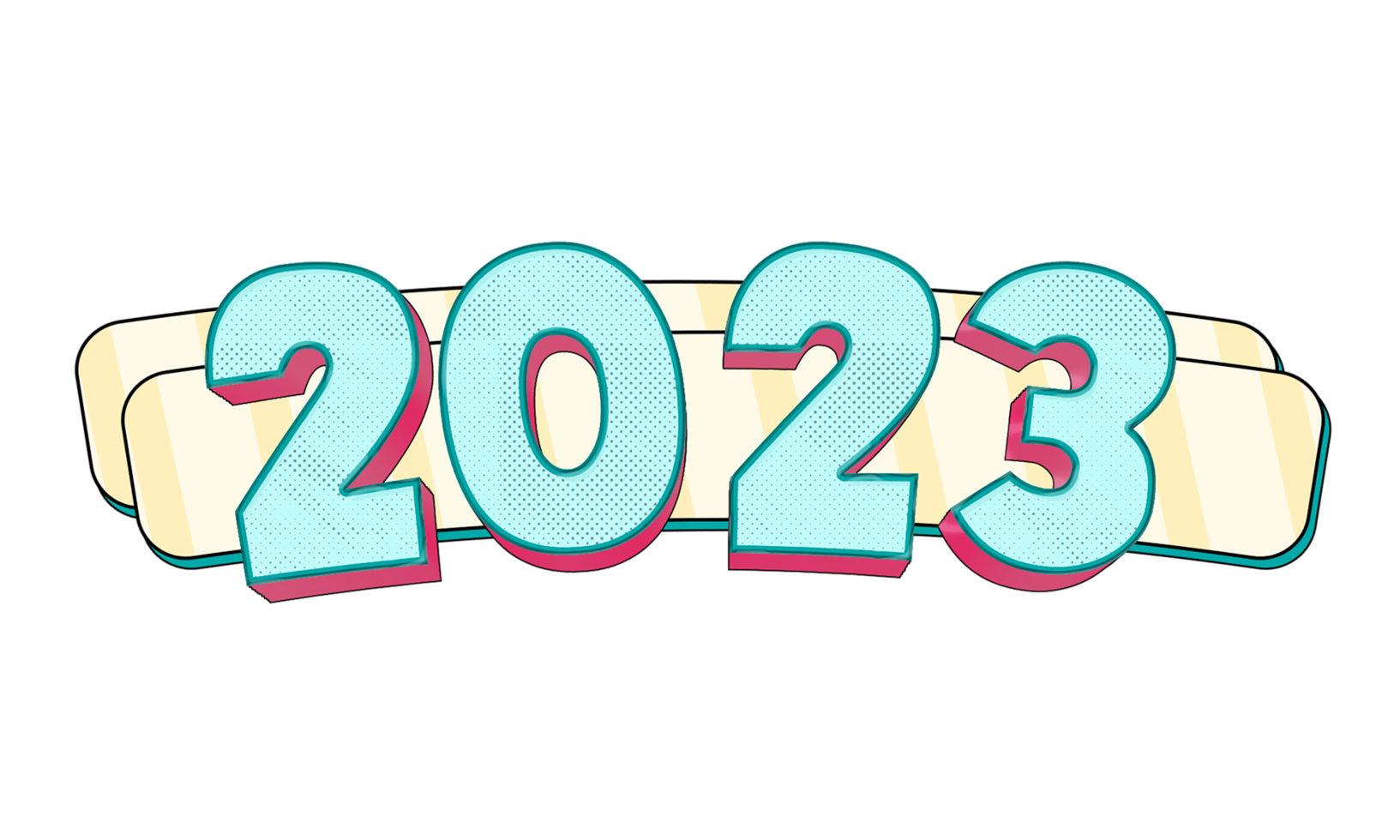 2023 comic style text png