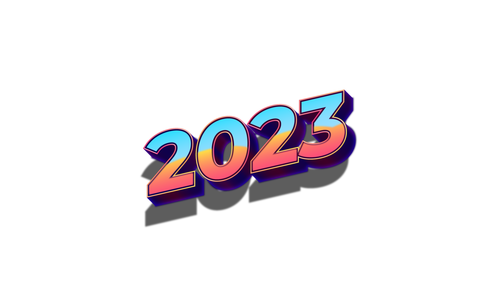 2023 texto en estilo retro png
