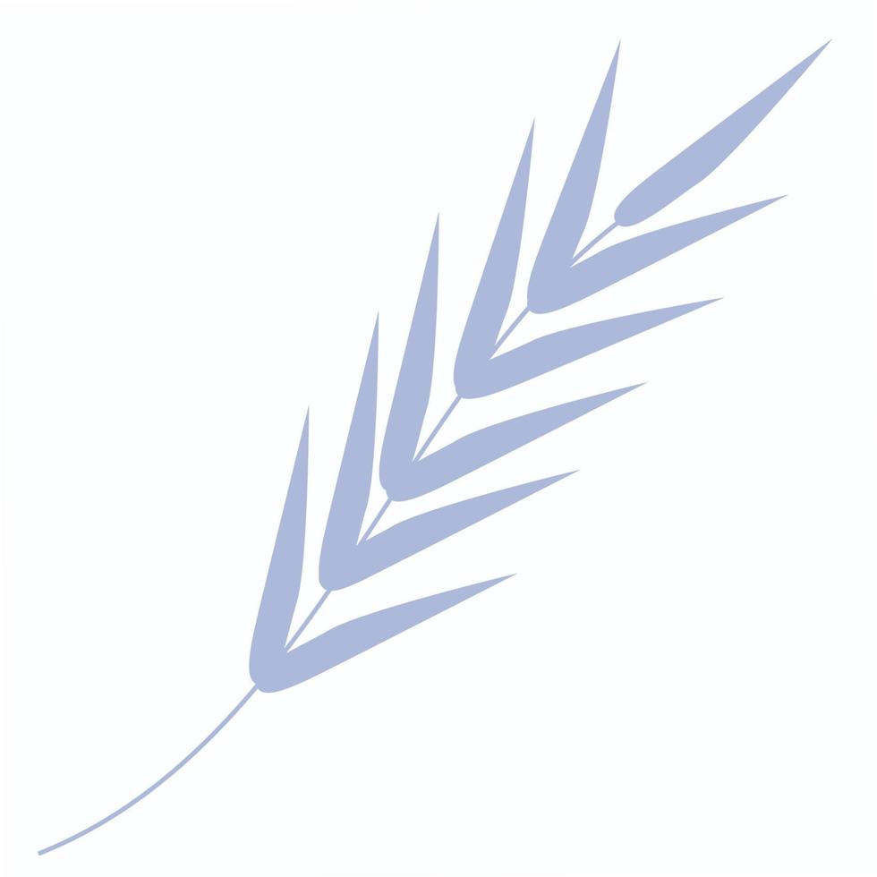 isolated blue autumn twig foliage on a white background in vintage style. vector