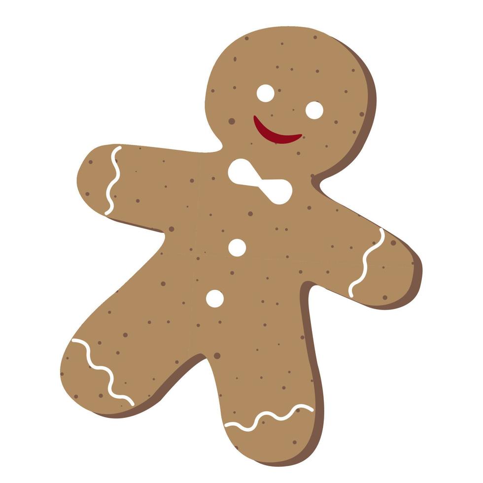 christmas gingerbread in the shape of a man vector
