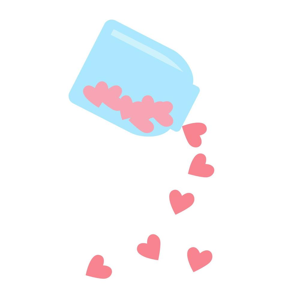 a jar with hearts vector