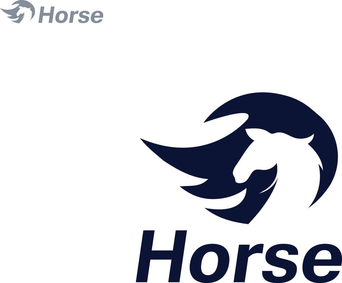 logotipo de espacio negativo de caballo vector