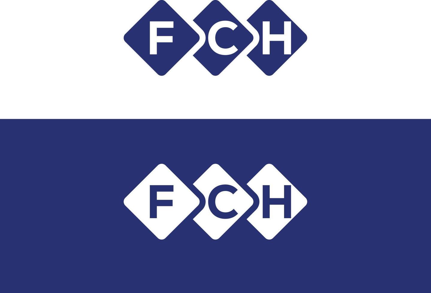 plantillas vectoriales de diseño de logotipo de tipografía de texto fch vector