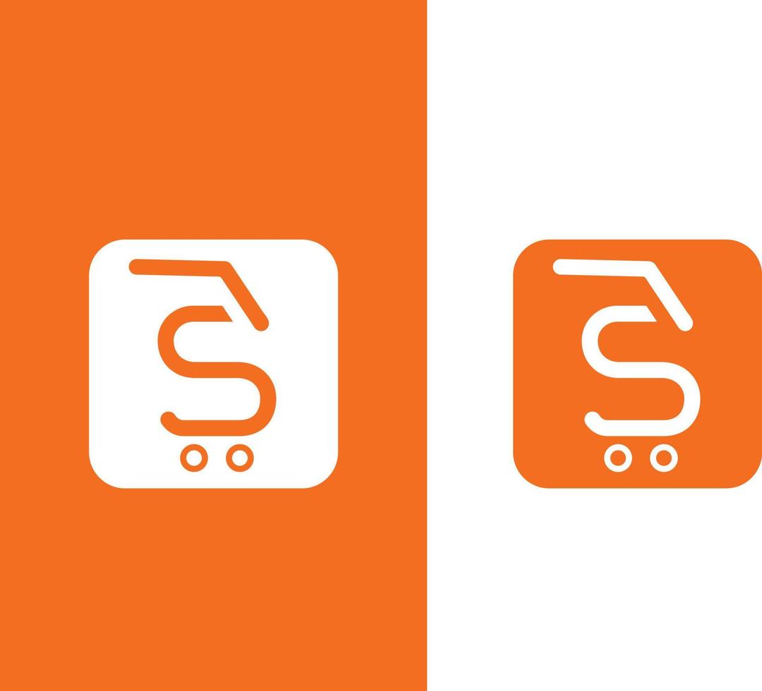 letter S Online Cart logo design vector