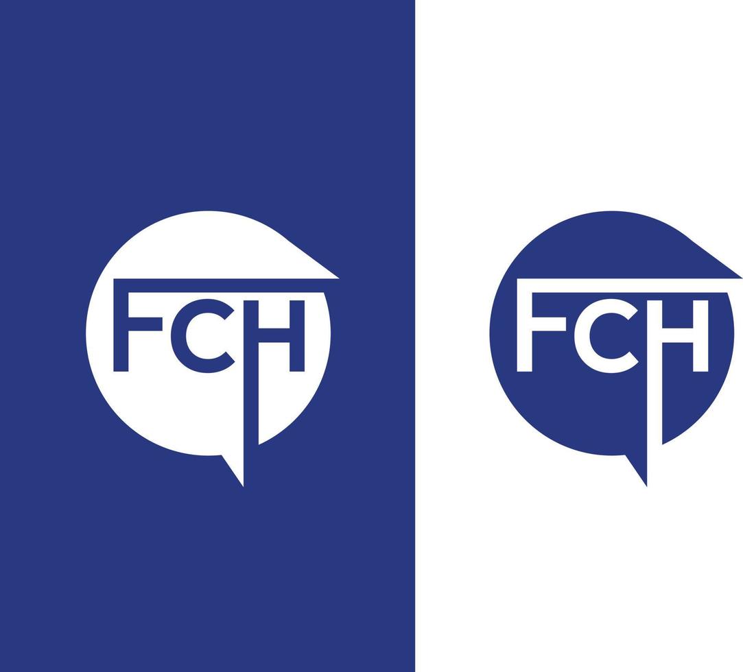 F C H Text typography logo design vector templates