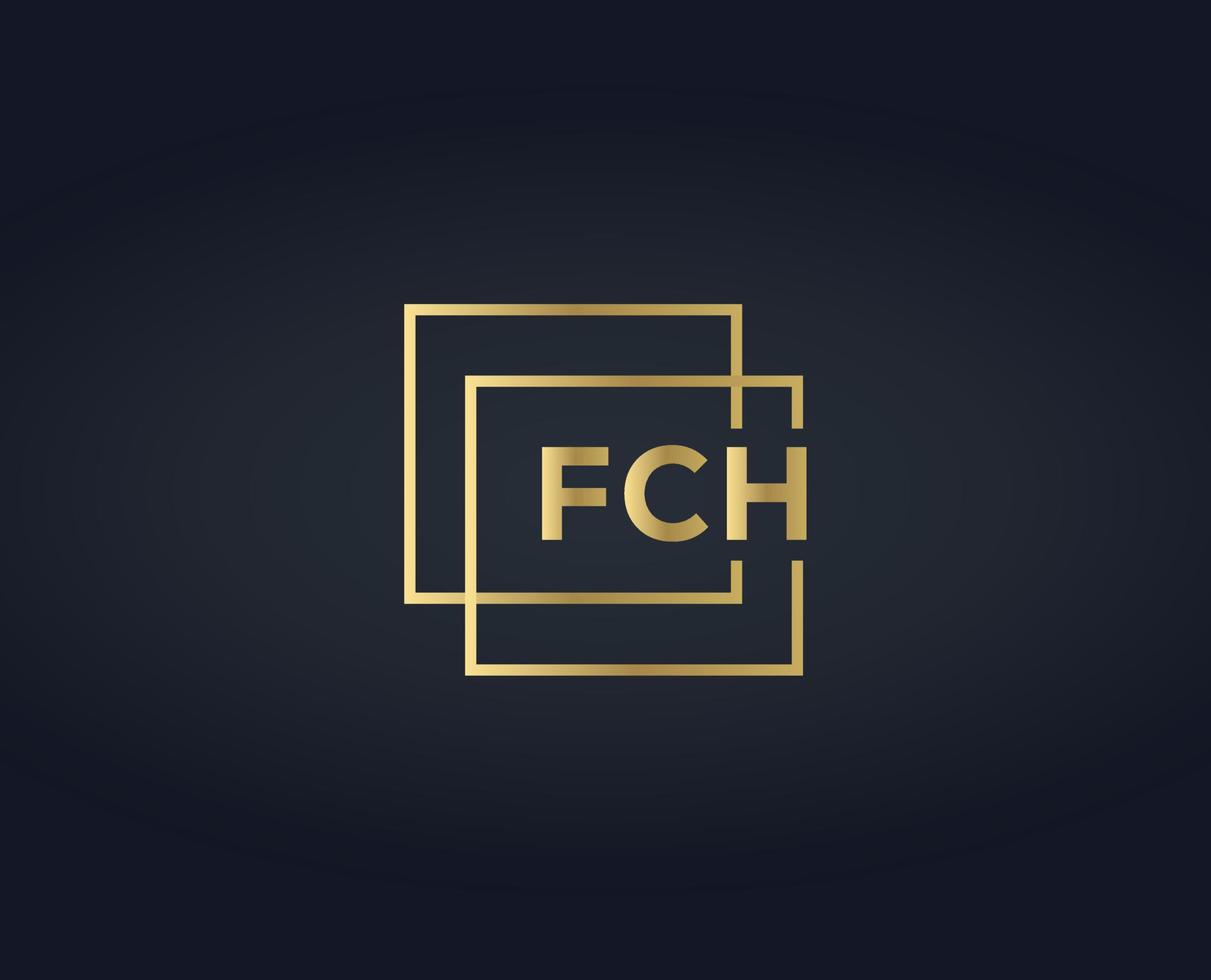 F C H Text typography logo design vector templates