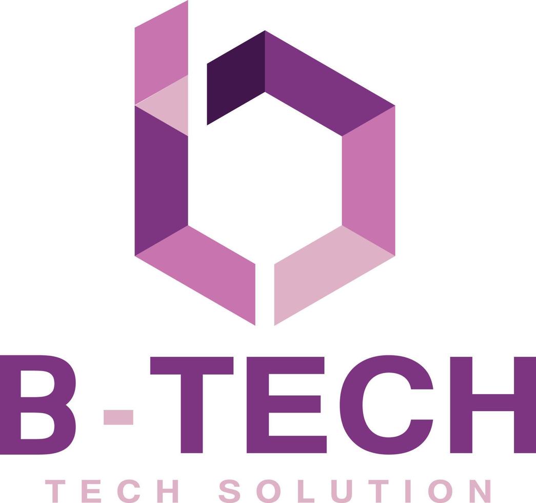 letter B Monogram Tech solution logo vector templates