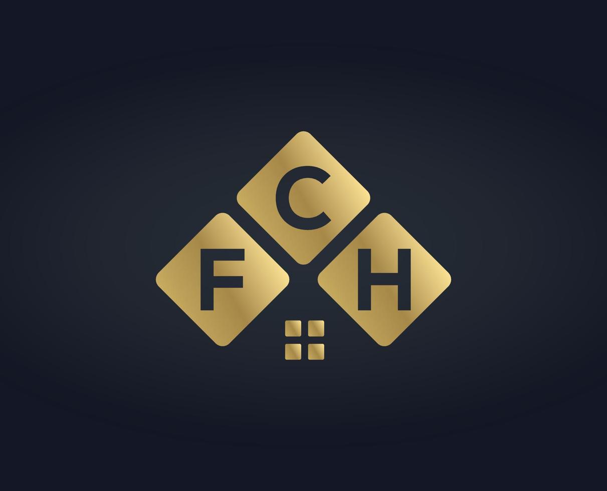 plantillas vectoriales de diseño de logotipo de tipografía de texto fch vector