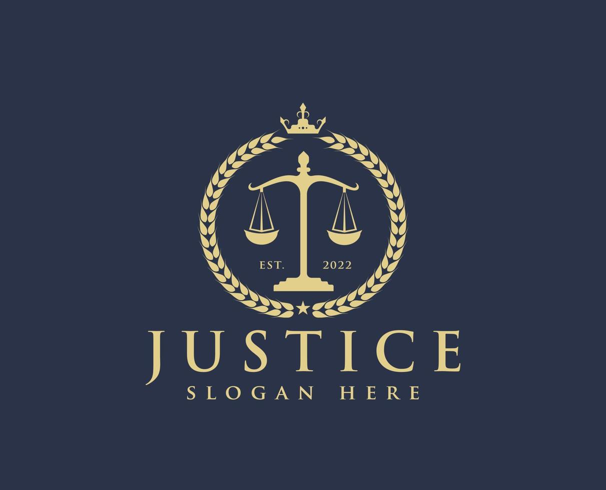 Justice logo, Law logo design vector, law firm vector