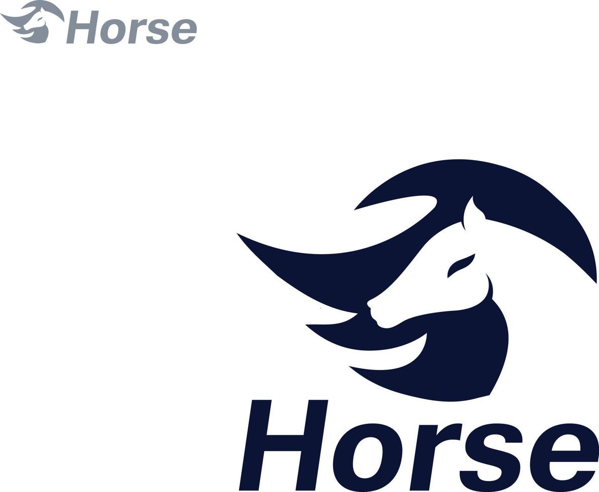 Horse negative space logo vector