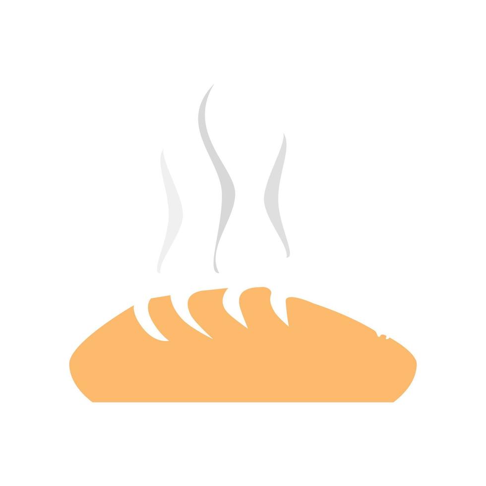 Bread with smokeicon vector. Bread icon for web design. Simple design on white background. vector