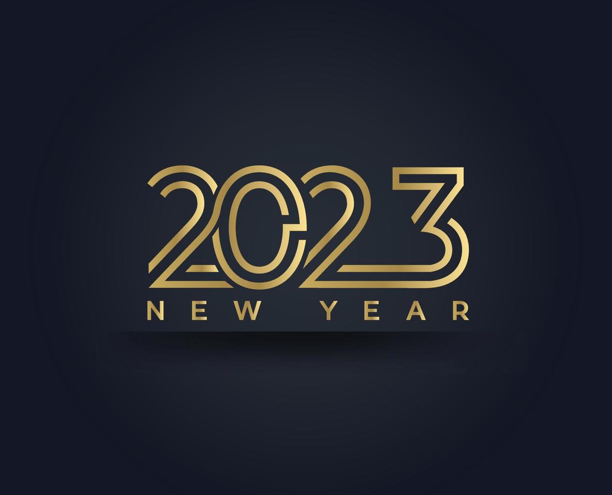 New year 2023 text typography design patter vector