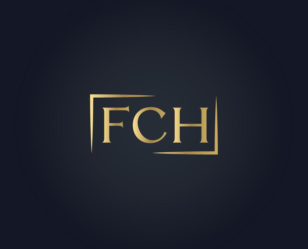 F C H Text typography logo design vector templates