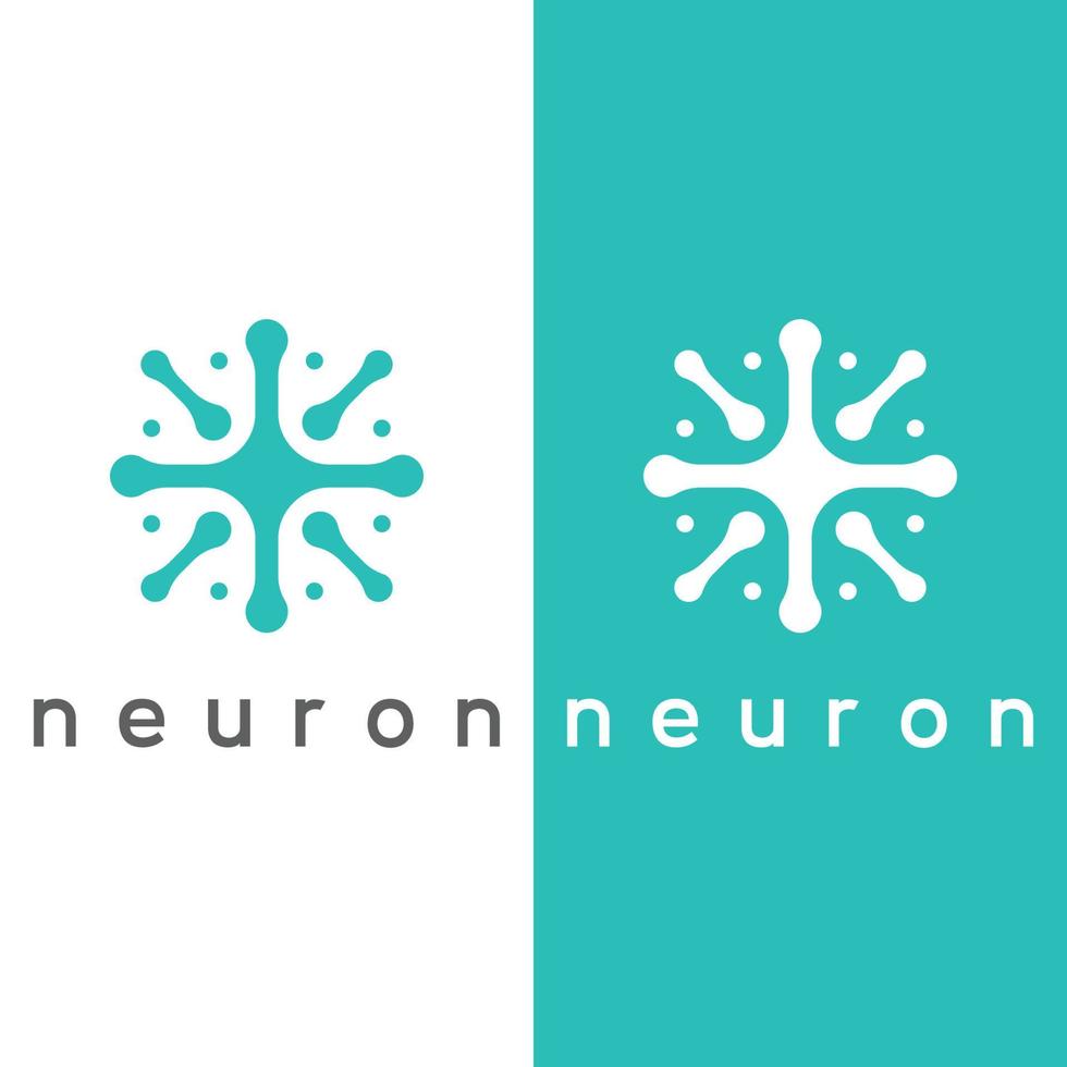 Neuron logo or nerve cell logo with concept vector illustration template.