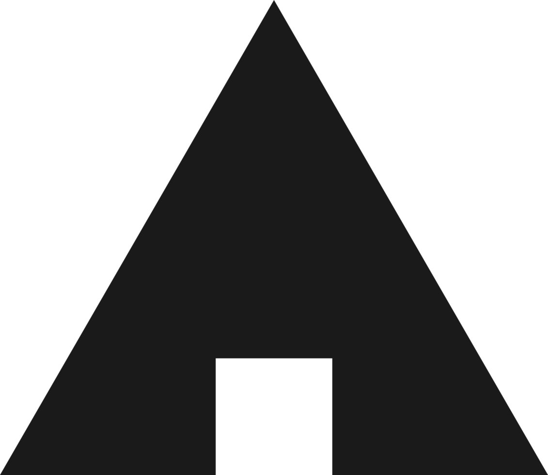 Black Triangle House Icon Ilustration With Opened Door In The Middle png