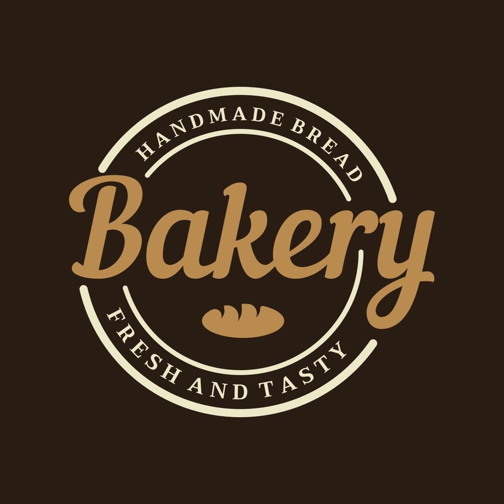 Retro wheat bread logo design template. Badge for bakery, home made bakery, restaurant or cafe, patisserie, business. vector