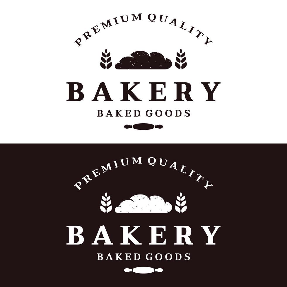 Retro wheat bread logo design template. Badge for bakery, home made bakery, restaurant or cafe, patisserie, business. vector
