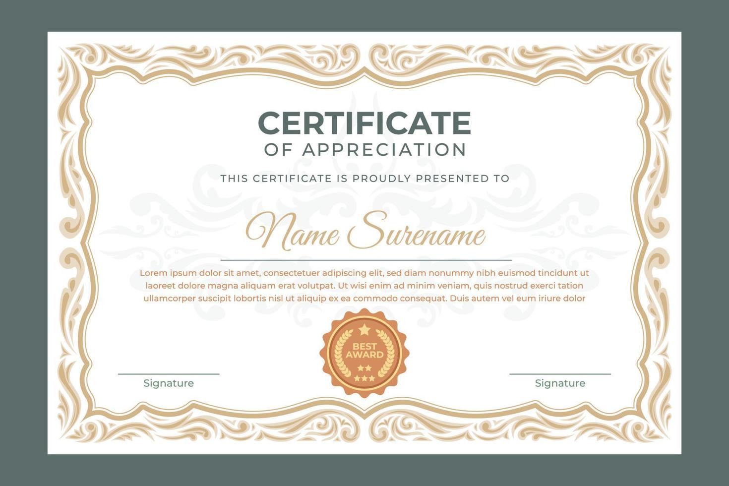 Victorian Classic Certificate Vintage Template vector