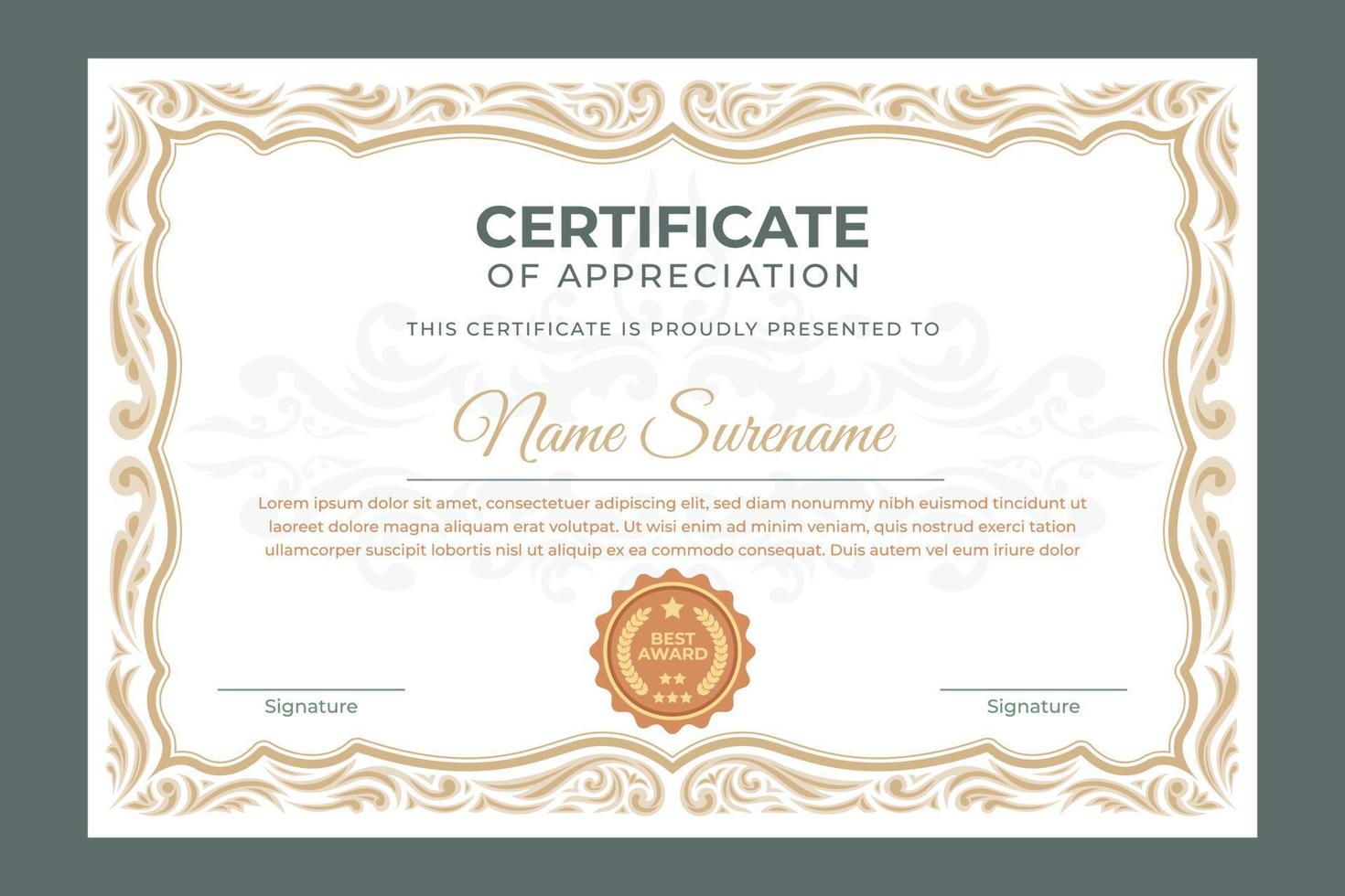 Victorian Classic Certificate Vintage Template vector