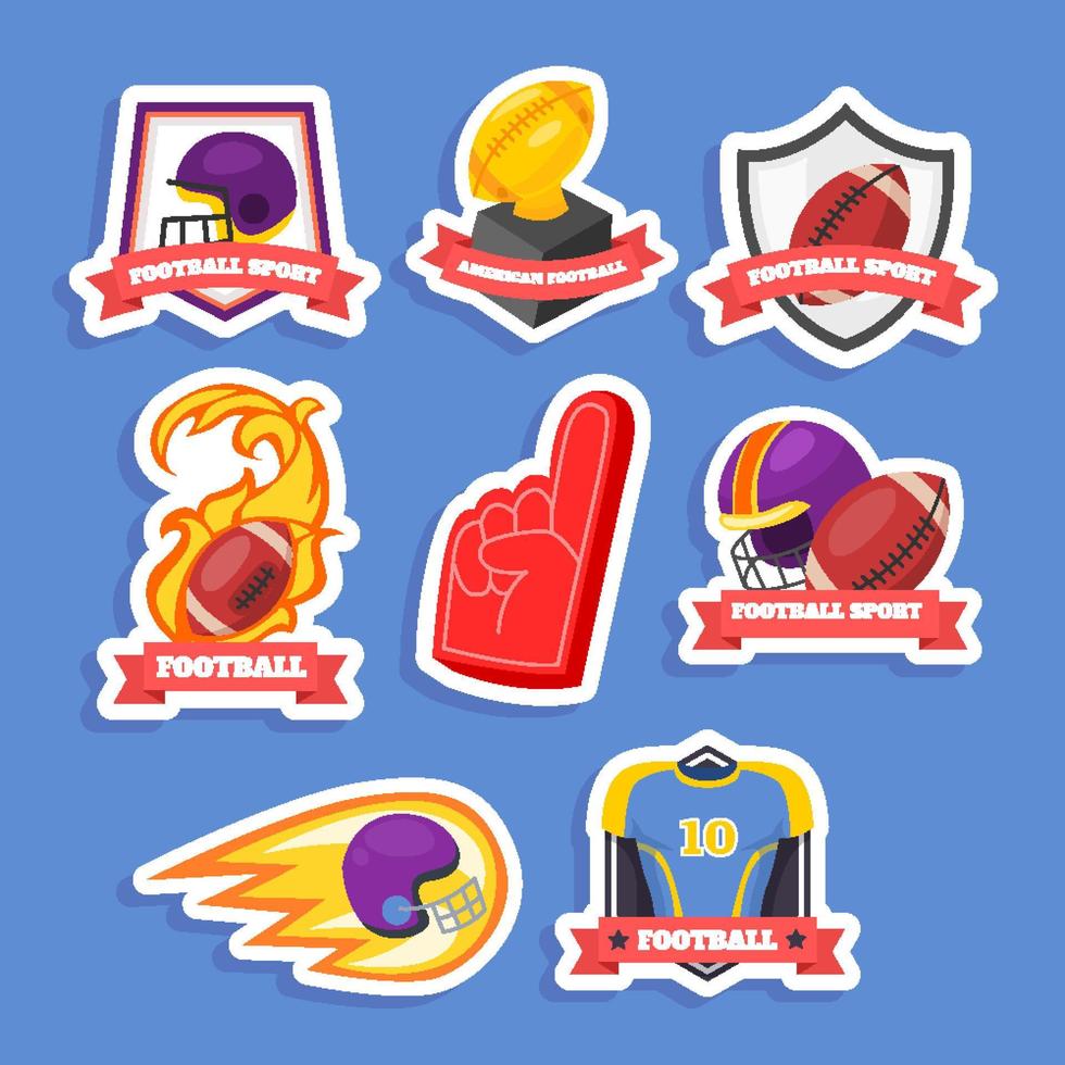 American Football Sticker Collection vector