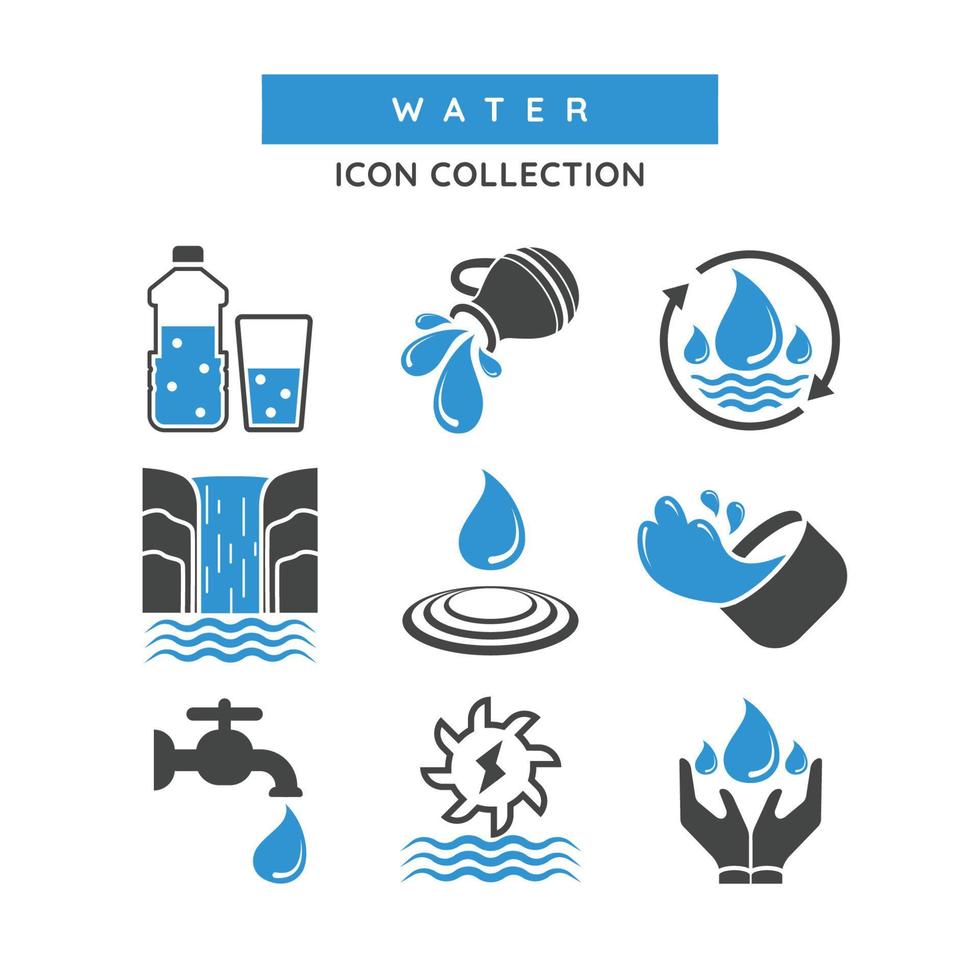 Many Forms of Water Contained and Uncontained vector