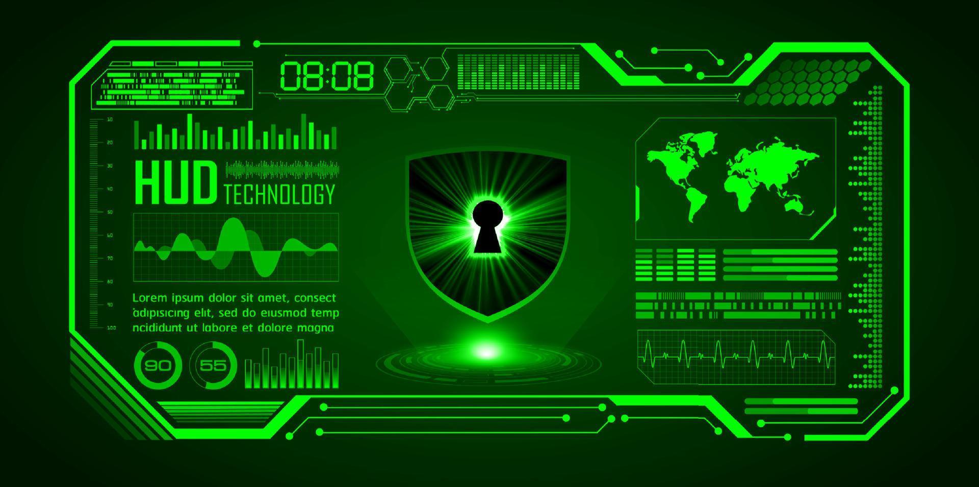 Modern Cybersecurity Technology Background with padlock vector