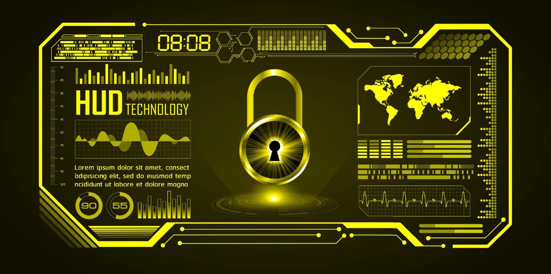 Modern Cybersecurity Technology Background with padlock vector